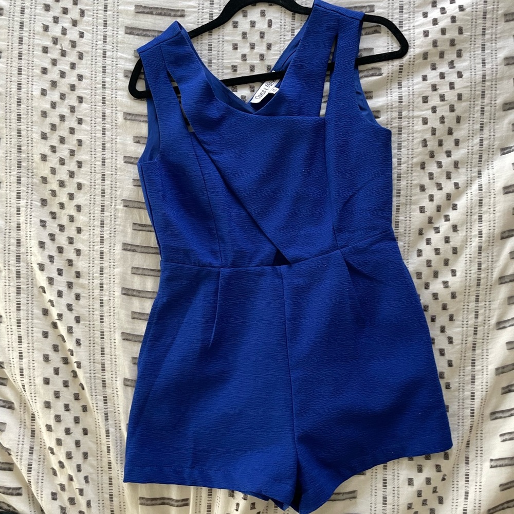 Royal Blue Romper, with pockets, boutique M